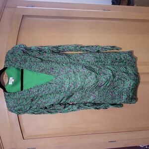 Camila Coelho green and purple floral, silky Mini Dress, size M